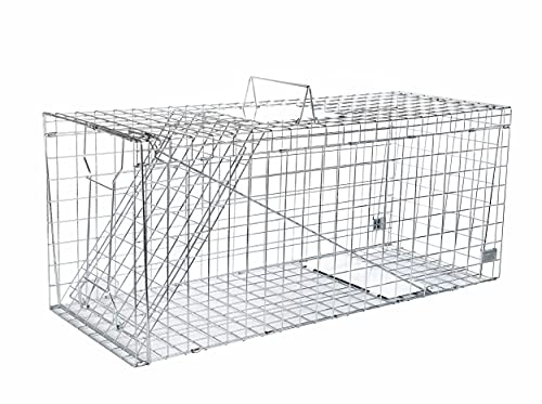 Elbe Safe Marten Trap, Trampa Viva para Marta, Gato, Perro, Conejo, Mapache, Zorro, Seguro para niños y Mascotas, Resistente a la Intemperie, a Prueba de mordeduras, galvanizado, 109x44x46cm