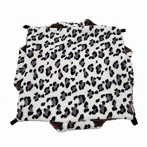 ELEpure - Hamaca de leopardo para animales pequeños - Cama colgante de peluche para dormir caliente - Accesorios para ardilla, gerbola Chinchilla Furet cobaya (34 x 34 cm)