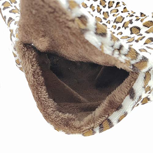 ELEpure - Hamaca de leopardo para animales pequeños - Cama colgante de peluche para dormir caliente - Accesorios para ardilla, gerbola Chinchilla Furet cobaya (34 x 34 cm)