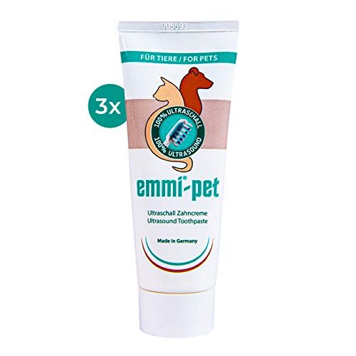 Emmi-pet 3 x crema dental para perros para cepillo de dientes ultrasónico – para todos los tamaños de perro