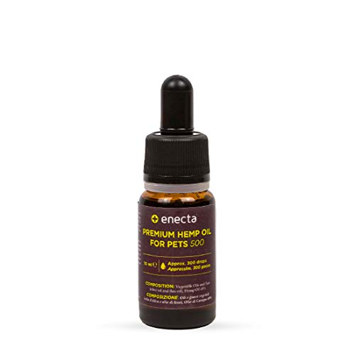 Enecta Premium Hemp Oil for Pets 500 - Aceite de Cáñamo Rico en Omega 3-6 para el Cuidado de Mascotas (10ml)