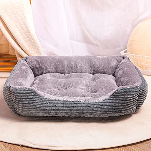 Eogrokerr Cama lavable para mascotas Sofá suave de forro polar coral para perros, cama para perros medianos y grandes (XL 80 x 60 cm), color rojo