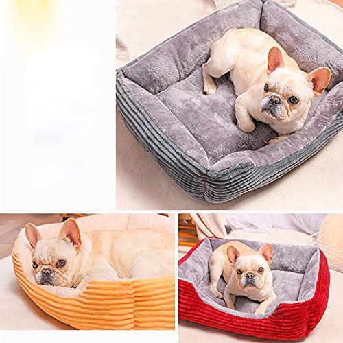 Eogrokerr Cama lavable para mascotas Sofá suave de forro polar coral para perros, cama para perros medianos y grandes (XL 80 x 60 cm), color rojo