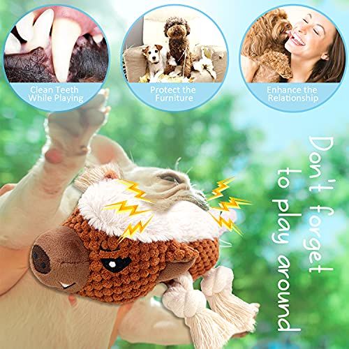 EONAZE Juguetes para Perro con Sonido, Mordedor Perro Cachorro, Peluche para Perros Resistente, Juguetes Interactivos Duraderos para Cachorros Perro Pequeño Mediano (Pack 2)