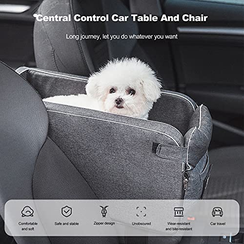 Ergocar Asiento Pequeño de Coche para Mascotas Seguridad para un Peso Inferior a 6 kg, Suave Lavable Desmontable Portátil Asiento Elevador de Coche para Gatos & Perros-Gris