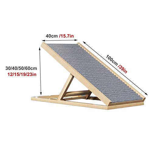 Escaleras escalones Sofá Cama para Mascotas Rampa para Perros Madera Gris Plegable Escalera para Mascotas, para Uso en el Exterior del Hogar, Manta Antideslizante, Altura Ajustable ( Size : Large )