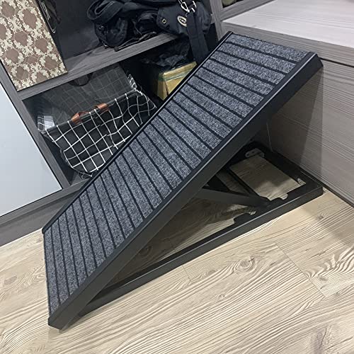 escaleras y escalones para perros Altura Ajustable Rampa para Perros, Antideslizante Escalera de Cama para Mascotas con Superficie de Alfombra Antideslizante, Escaleras Auxiliares para Animales para P