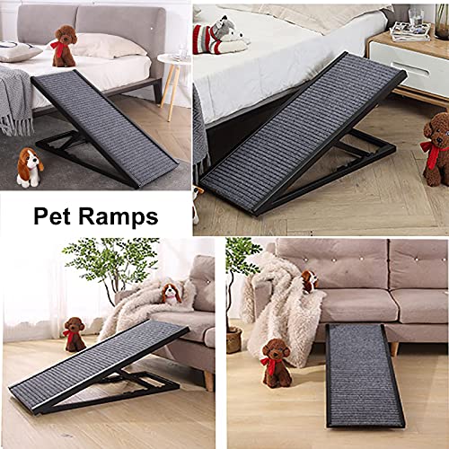 escaleras y escalones para perros Altura Ajustable Rampa para Perros, Antideslizante Escalera de Cama para Mascotas con Superficie de Alfombra Antideslizante, Escaleras Auxiliares para Animales para P