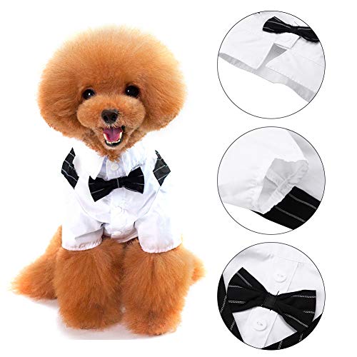 Esenlong Traje de negocios para perros y perros, esmoquin formal, ropa divertida para perros pequeños, Chihuahua, Bichon Frise XL