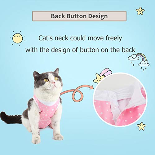 Etdane Cat Onesies Traje de recuperación de cirugía abdominal Protector de heridas postoperatorias Camiseta Pet E-Collar alternativo Chaleco para el hogar