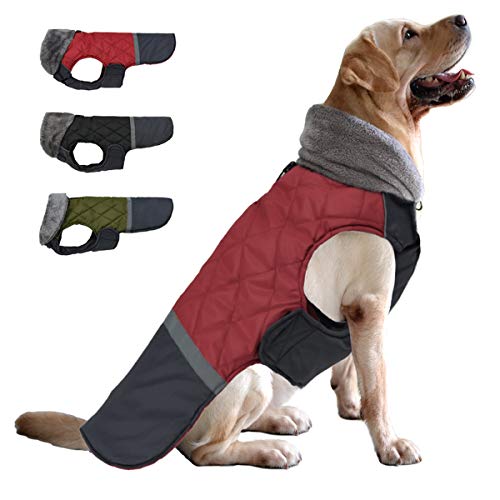 Etechydra Abrigo Perro Impermeable, Invierno Cálido Chaqueta Perro, Reflectante Mascotas Ropa Chaleco para Perros Pequeño, Mediano, Grande, S