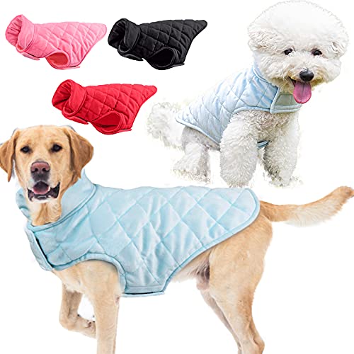 Etechydra - Chaqueta de Abrigo para Perro, Abrigo cálido para otoño e Invierno, Ropa de Perro Suave de Forro Polar, Chaquetas Ligeras y acogedoras para Perros pequeños, Azul M