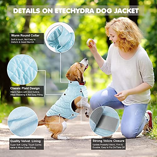 Etechydra - Chaqueta de Abrigo para Perro, Abrigo cálido para otoño e Invierno, Ropa de Perro Suave de Forro Polar, Chaquetas Ligeras y acogedoras para Perros pequeños, Rosa M