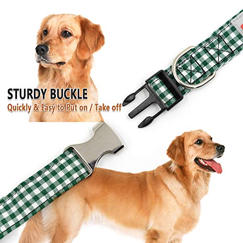 Etechydra Collar de perro, Collar de lazo para perro, Pajarita para perro, Collar de perro para mascotas, Collar de perro ajustable para perros pequeños, medianos y grandes, Collar de perro verde M