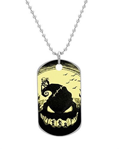 Etiqueta personalizada para perro con cadena para el cuello, diseño de Jack Oogie Boogie de Pesadilla antes de Navidad