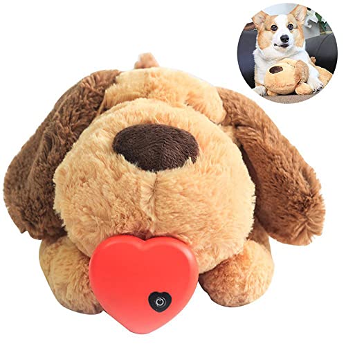 EuBaifeng Juguete para cachorros con latido del corazón, juguete de peluche para perros y gatos, para aliviar la ansiedad por separación