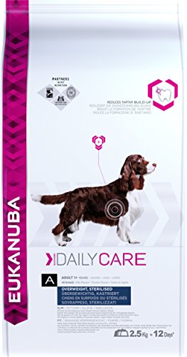 Eukanuba Daily Care Adulto - Alimento seco para perros con sobrepeso y esterilizados, 2,5 kg