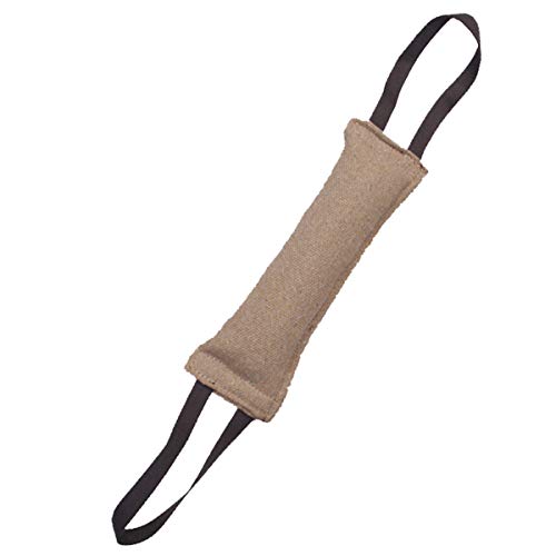 Eurobuy Juguete de juguete para mordedura de perro, juguetes duraderos para masticar perros con 2 asas de cuerda, juguete de entrenamiento interactivo para perros medianos y grandes