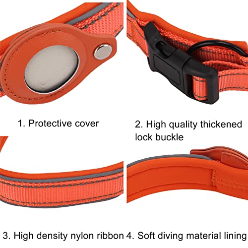 EVTSCAN Collar de Perro antipérdida, Seguimiento de localización, Collar de Perro Reflectante de Nailon para Senderismo, Escalada, Jogging(S)