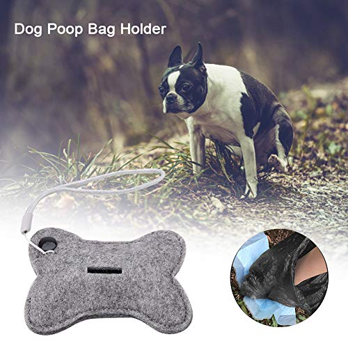 EVTSCAN Soporte para Bolsa de Caca de Perro, colector de Bolsas de desechos de Mascotas con Forma de Dibujos Animados dispensador portátil irrompible de Bolsas de Caca de Cachorro(Bone)