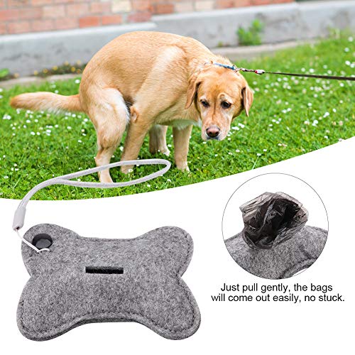 EVTSCAN Soporte para Bolsa de Caca de Perro, colector de Bolsas de desechos de Mascotas con Forma de Dibujos Animados dispensador portátil irrompible de Bolsas de Caca de Cachorro(Bone)