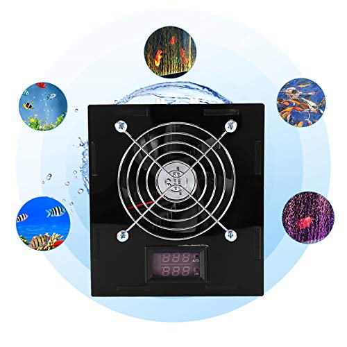 EVTSCAN último Enfriador de termostato de Acuario de 12 V 70 W con Control de Temperatura para Enfriador de Tanque de Peces de Agua Dulce/Agua Salada