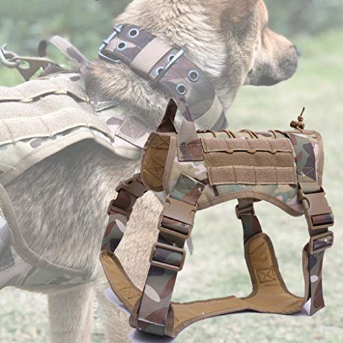 EWAT Gran Militar Policía Perro K9 Ajustable Militar Entrenamiento Arnés Chaleco Resistente al Agua Nylon Chaleco Arnés Perro Suministros