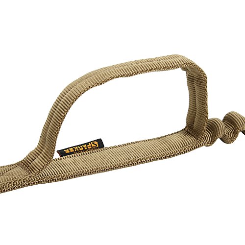 EXCELENTE Spanker Elite Bungee Correa para Perro Correa táctica para Perro Correa táctica Ajustable de Nylon para Perros Correa de Perro Militar de liberación rápida con 2 manijas de Control(Marrón)