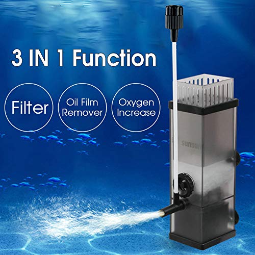 ExcLent Acuario De Bajo Nivel De Ruido De Superficie Skimmer Skimmer Oil Film Remover Procesador Flujo De Aire Ajustable Bomba De Filtro De Agua Para Tanque De Peces - A