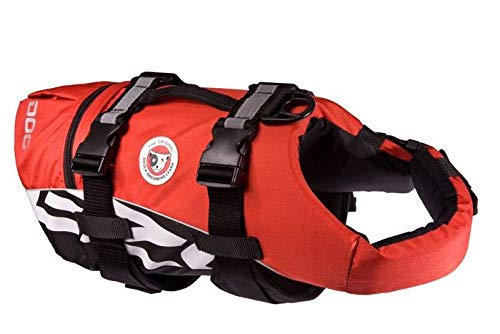 EzyDog Chaleco Salvavidas para Perros - DFD - Ideal para Natación y para que tu Cachorro esté Seguro en el Agua, Perros Seguridad Natación Ropa (M, Rojo)