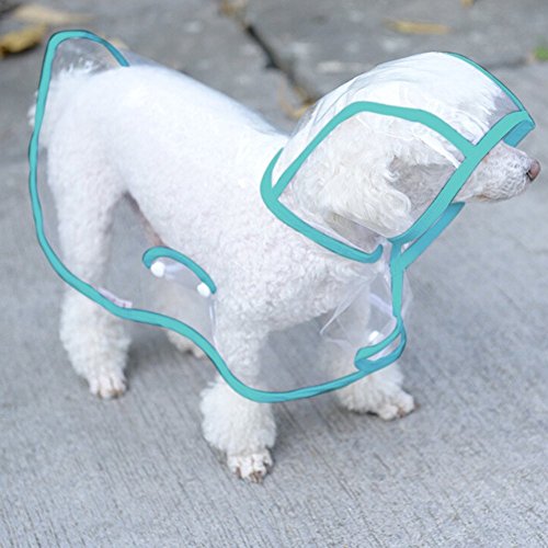 fabl Crew transparente mascotas perro mascota Chubasquero Impermeable Chubasquero para pequeños perros gatos Azul