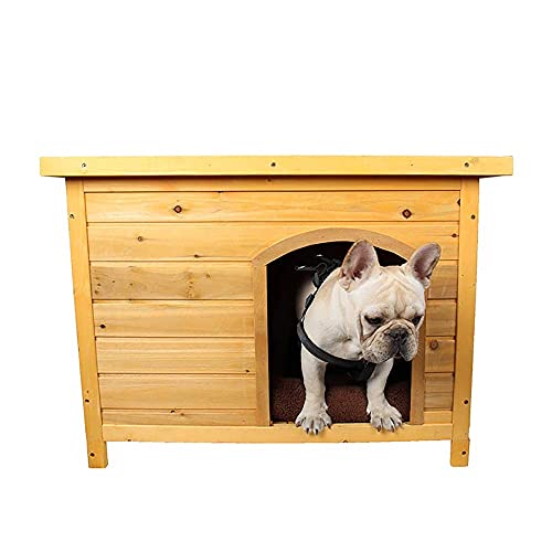 FACAZ Casa para Perros Casa para Perros de Madera para Interiores con Techo abatible Muebles para Mascotas para Interiores al Aire Libre (Color: Natural, Tamaño: 84x51x61cm)