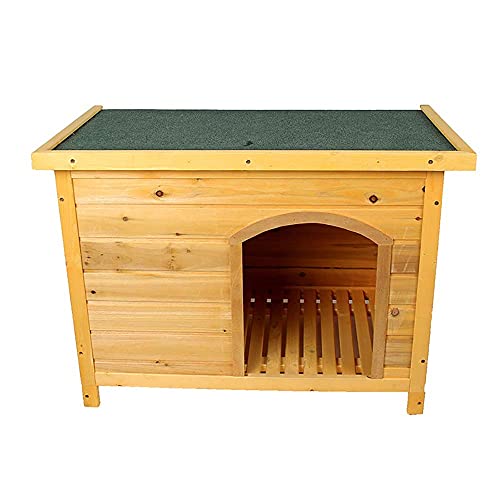 FACAZ Casa para Perros Casa para Perros de Madera para Interiores con Techo abatible Muebles para Mascotas para Interiores al Aire Libre (Color: Natural, Tamaño: 84x51x61cm)