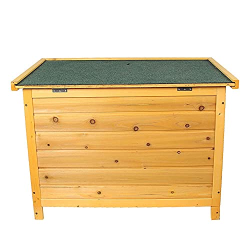 FACAZ Casa para Perros Casa para Perros de Madera para Interiores con Techo abatible Muebles para Mascotas para Interiores al Aire Libre (Color: Natural, Tamaño: 84x51x61cm)