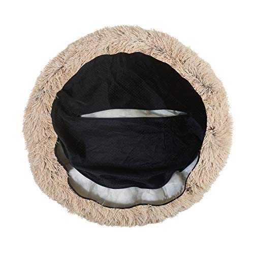 Fangqiyi Redondo Cama Mascotas Cama para Perros Donut Cremallera Inferior Que se Puede Quitar y Lavar,para Mascotas Gatos y Perros Pequeños Gris,60 * 60cm