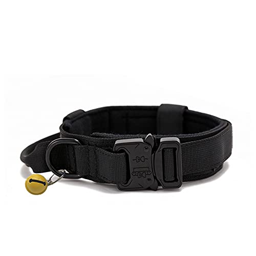 Fantsccy Collares de Perro de Nylon,Collar táctico para Perros Ajustable con Mango de Control Fabricado en Nylon con Hebilla metálica Acolchada para Perros medianos Grandes Caza Entrenamiento Ocio