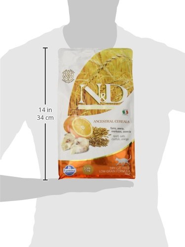 Farmina – Alimento para gatos de la línea N&D Ancestral, con naranja,de 1,5 Kg