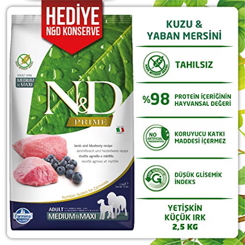 Farmina Natural & Delicious Prime Cordero & Arándano Adulto Medium & Maxi Perro Alimento 5.5 lb