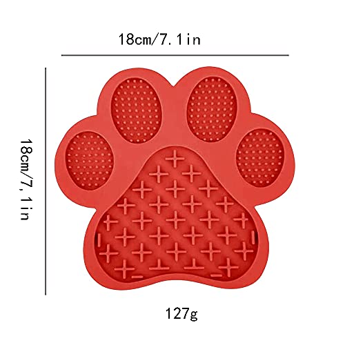 FDDD 2Pcs Alfombrilla Lamer Perros, Dispositivo de Ducha para Mascotas, Alfombrilla para Lamer Mascotas de Silicona, para Bañarse de Mascotas, Cuidado y Entrenamiento (Azul, Rojo)