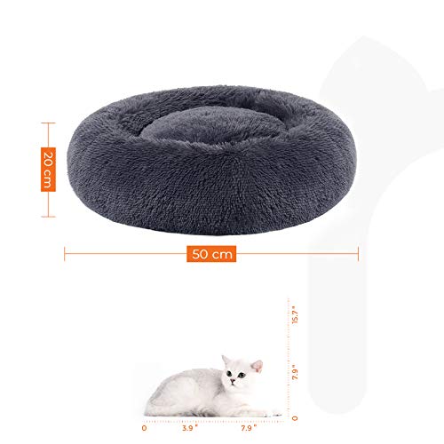 FEANDREA Cama para Perro y Gato, 50 cm, Gris Oscuro PGW037G02