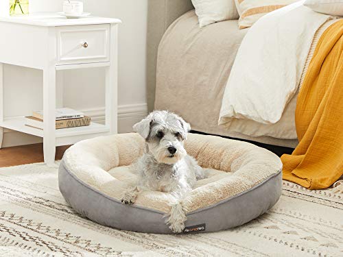 FEANDREA Cesta de Perros Redonda, Cama Redonda, ø 60 cm, Gris Claro PGW060G01