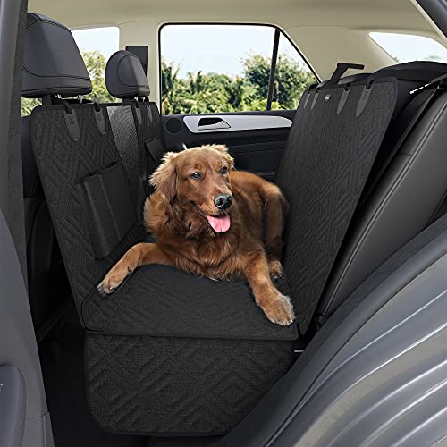 FEANDREA Funda de Asiento de Coche de Perros, Ventana de Malla, Negro PDS058B01