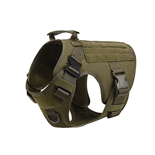 FEimaX Arnés Perro Grande Mediano Militar Chaleco de Entrenamiento Ajustable para Perros con Anillo de aleación Anti-tirón y Sistema Molle Chaleco de Trabajo de Perro para Caminar Cazar