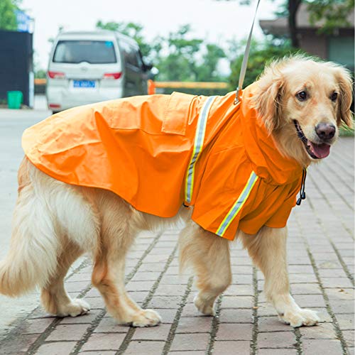 FEimaX Impermeable para Perros Abrigo Impermeables con Capucha, Chubasquero Reflectante y Ajustable, Poncho de Lluvia Impermeable para Perros Pequeños medianos y Grandes