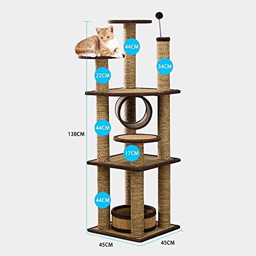 Feixunfan Árbol de Gato Cuatro Estaciones Gato Universal Columpio con Multi-Nivel de Arena for Gatos Mats Gato del Animal doméstico Árbol Gato del Gato Villa de árbol de la camada Árbol Grande del g