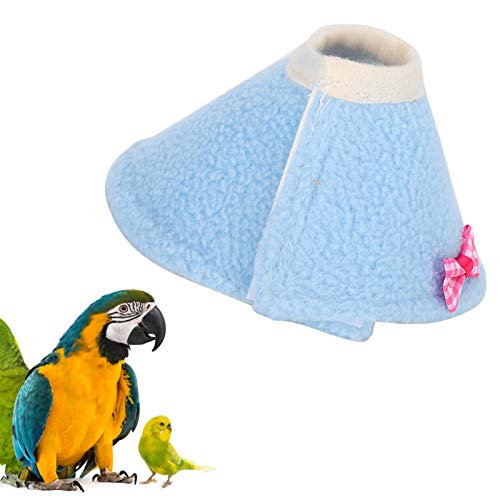 Felenny Pájaro Anti-Mordedura Collar Loros Collar de Recuperación Ajustable con Velcro de Vellón Polar Adoptado Lino de Algodón Adecuado para Periquito de Pecho Rojo Loros Eclectus