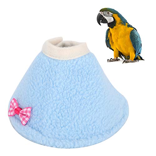 Felenny Pájaro Anti-Mordedura Collar Loros Collar de Recuperación Ajustable con Velcro de Vellón Polar Adoptado Lino de Algodón Adecuado para Periquito de Pecho Rojo Loros Eclectus