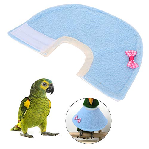 Felenny Pájaro Anti-Mordedura Collar Loros Collar de Recuperación Ajustable con Velcro de Vellón Polar Adoptado Lino de Algodón Adecuado para Periquito de Pecho Rojo Loros Eclectus