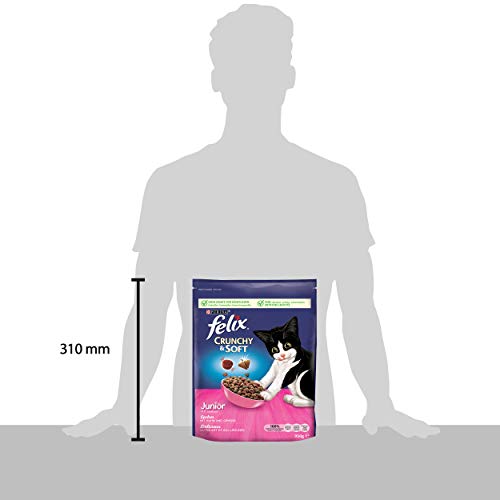 Felix Crunchy & Soft Pienso seco para Gatos (4 Paquetes de 950 g)