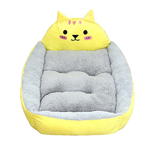 FENGXU Cama para Mascotas Grandes Lavable Sofá Perro Suave Impermeable Sofá para Gato y Perros con Cojín Felpa Extraíble(Size:S(2.5kg),Color:Amarillo)